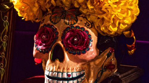 Sugar skull display at the Ofrenda Exhibit at the Desert Botanical Gardens